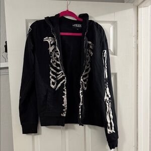 RUDE Black Hoodie with skeleton print